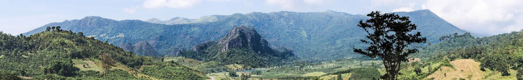 Panorama from Route 1148 in Nan province looking across karst peaks of the Phi Pan Nam range